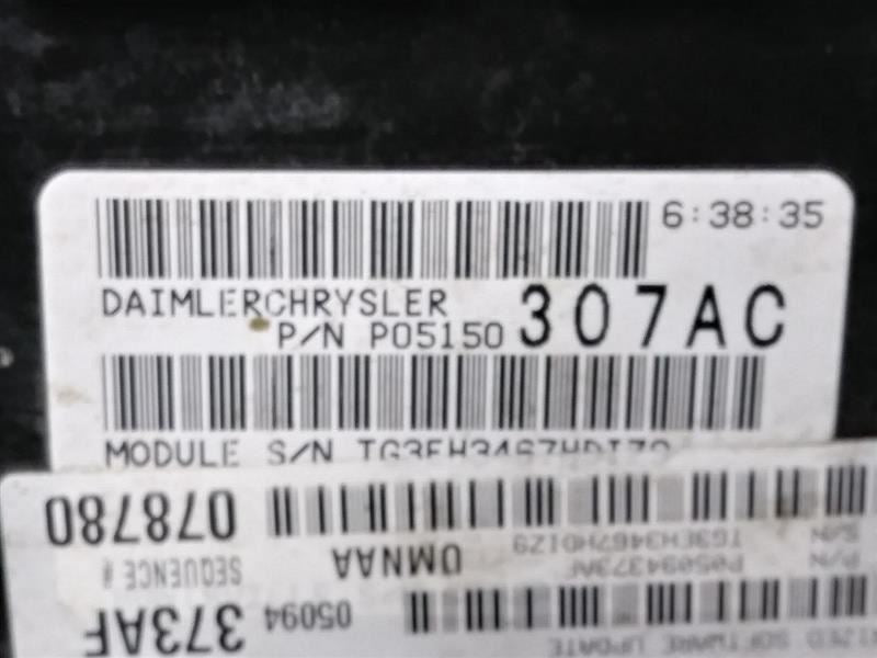 RAM 1500 4.7L MT ECM. PART NUMBER 05150307AC. SOFTWARE UPDATED TO 05094373AF