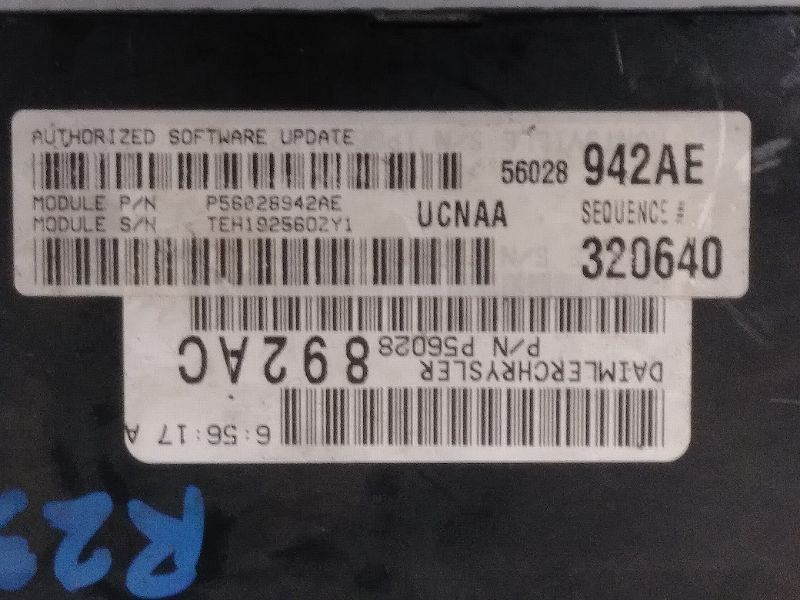 2005 DODGE RAM 1500 ENGINE CONTROL MODULE ECU ECM 56028892