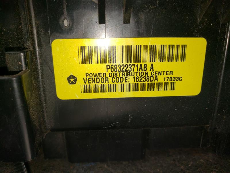 2017 RAM1500 POWER DISTRIBUTION CENTER (PDC). PART NUMBER 68322371AD